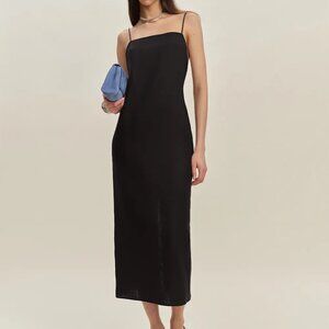 Reformation Gael Linen Dress Black - Size 0 100% linen